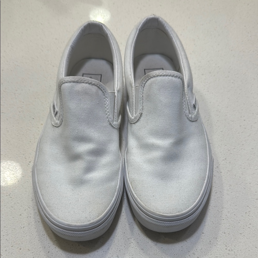 White Slip-On Vans